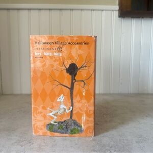 Dept 56 Halloween Here Kitty Kitty Black Cat Skeleton Dog Tree Accessory 4025408